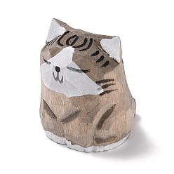 Светло-коричневый Деревянные фигурки в форме кошки, для украшения столешницы в домашнем офисе, загар, 26x31.5x33 мм