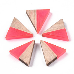 Лосось Полупрозрачные кабошоны из смолы и дерева, треугольные, salmon, 15x14.5x3 мм