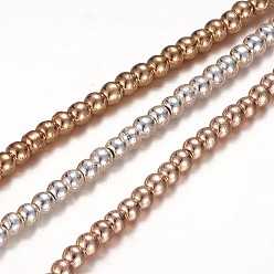 (52) Непрозрачная лаванда Гальванизировать немагнитных синтетический гематит бисер пряди, круглые, разноцветные, 2 мм, отверстие : 1 мм, около 130 шт / нитка, 14.2 дюйм