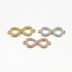 (52) Непрозрачная лаванда Cz латунь микро проложить aaa кубический zirconia бесконечность ссылки, без свинца, без никеля и без кадмия, разноцветные, 8x24x2 мм, отверстие : 1 мм