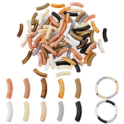 (52) Непрозрачная лаванда 100 шт 10 стили непрозрачные акриловые бусины, изогнутая трубка, разноцветные, 31~32x9.5~10x7.5~8 мм, отверстие : 1.8 мм, 10 шт / стиль.