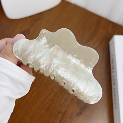 Желтая Старая Ткань  Акриловые коготь заколки, облако, старое кружево, 105x47 мм