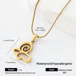 Butterfly 304 Stainless Steel Pendant Necklaces for Women, Golden, Butterfly, 15.75 inch(40cm)