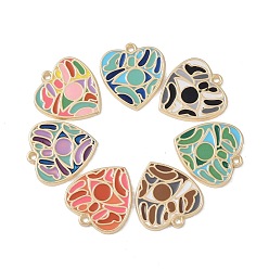 (52) Непрозрачная лаванда Стойки обшивки сплава эмали подвески, без кадмия, без никеля и без свинца, шарма сердца, разноцветные, 27x25x2 мм, отверстие : 2 мм