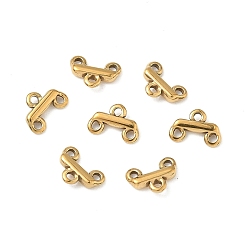 Золотой 304 нержавеющей стали ссылки люстра компонент, придерживаться, 3 петли, ионное покрытие (ip), золотые, 5.5x7.5x1.5 мм, отверстие : 1 мм