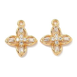 Прозрачный Латунные микро проложить кубического циркония подвески, , без никеля , реальный 18 k позолоченный, прозрачные, 16x14x4 мм, отверстие : 1.2 мм