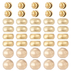 Real 18K Gold Plated 200Pcs 4 Styles Brass Spacer Beads, Mixed Shapes, Real 18K Gold Plated, 4mm, Hole: 1.2~1.6mm, 50pcs/style
