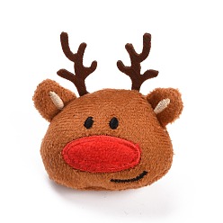 Chocolate Cotton Doll Ornament Accessories, with Non-Woven Fabric & Velvet Finding, for DIY Brooch, Bag, Socks, Scarves, Christmas Reindeer/Stag, Chocolate, 65x64x29mm