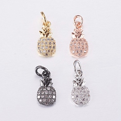 (52) Непрозрачная лаванда Латунные микро проложить кубического циркония прелести, ананас, разноцветные, 12x6x2.5 мм, отверстие : 3 мм