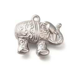 Нержавеющая Сталь Цвет Антикоррозийные 304 подвески из нержавеющей стали, очарование слона, цвет нержавеющей стали, 21.5x25x8.3 мм, отверстие : 2.1 мм