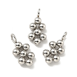 Нержавеющая Сталь Цвет Не тускнеющие 201 подвески из нержавеющей стали, цветок, цвет нержавеющей стали, 15x7.5x3 мм, отверстие : 2.5 мм