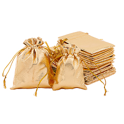 Gold Organza Bags, Rectangle, Gold, 12x9cm, 9x7cm, 60pcs/set