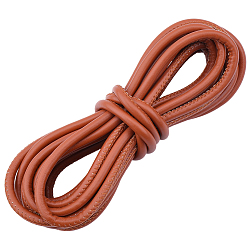 Седло Коричневый 5 шнуры из искусственной кожи pu, круглые, седло коричневый, 6 мм, около 5.47 ярдов (5 м) / комплект