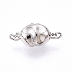 Платина 925 застежка из стерлингового серебра, форма камня, с печатью s925, с целью перехода в кольце, платина, 16x9x8 мм, отверстие : 2 мм, прыжковое кольцо: 4x0.7, 2.5 мм внутренним диаметром