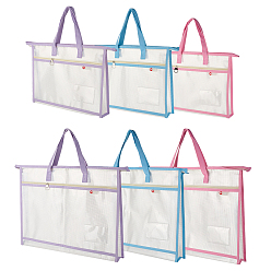 (52) Непрозрачная лаванда 6 шт. 6 стили прямоугольные карманы для файлов из ПВХ, с застежкой-молнией и бумагой, разноцветные, 245~340x340~450x60 мм, 1 шт / стиль