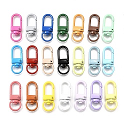 (52) Непрозрачная лаванда Шарнирные застежки из сплава, окрашенного распылением, поворотный карабин-лобстер, разноцветные, 32x12x5.5 мм, отверстие : 6x9 мм