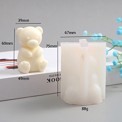 Медведь Силиконовые формы для пищевых свечей своими руками, для изготовления ароматических свечей 3d, медведь, 6.7x6.7x7.5 см