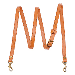 Camel Adjustable PU Leather Bag Straps, with Alloy Swivel Clasps, Bag Replacement Accessories, Camel, 105~120x1.25x0.3cm
