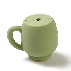 Темный Морско-зеленый Силиконовые фокусные шарики, чашка, темно-зеленый, 20x25x18 мм, отверстие : 2 мм