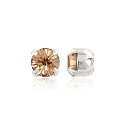 10330 Lt.Col.Topaz Preciosa® maxima crystal в пришивной чашке, чешский хрусталь, с настройками латуни, 719 35 021 шатон (круглый), серебряные, 10330 lt.col.топаз, ss 16 (3.8~4 мм)
