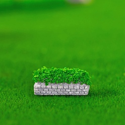 Зеленый Украшение дисплея платформы из смолы, микроландшафтные украшения сада, зелёные, 30x11x13 мм