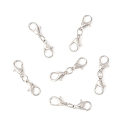 Платина 6 шт сплав когтя омара застежками, с кольца прыжок железа, платина, 27 мм