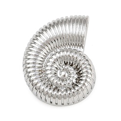 Платина Латунные подвески, подвески в форме раковины, стойки покрытие, без кадмия и без свинца, долговечный, платина, 27x21x7.5 мм, отверстие : 4.5x2.5 мм