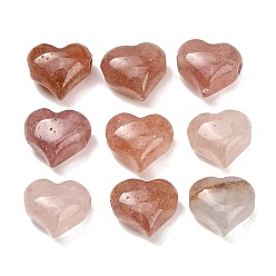 Strawberry Quartz Natural Strawberry Quartz Beads, Heart, 11x12~13x8mm, Hole: 1.4~1.8mm