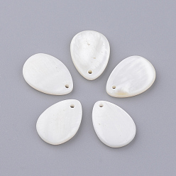Морская Ракушка Подвески из пресноводных оболочек, окрашенные, слеза, цвет морской раковины, 18~19x13~14x1~3 мм, отверстие : 1.5 мм