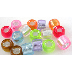 Mixed Color Transparent Acrylic Beads, Drum, Mixed Color, 6x5x6mm, Hole: 2.5mm, about 5800pcs/500g