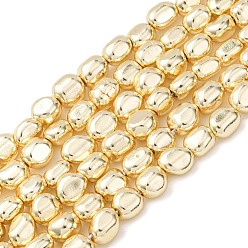 с Золотистым Покрытием Гальванизировать немагнитных синтетический гематит бисер пряди, класс АА, долговечный, самородки, с золотым покрытием, 7x4~6.5 мм, отверстие : 1 мм, около 57 шт / нитка, 15.7 дюйм (40 см)