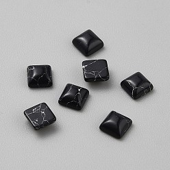 Синтетическая Бирюза Квадратных синтетические бирюзовый кабошоны, аксессуары для украшения ногтей для женщин, 6x6x3 мм