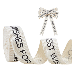 Бежевый 20 ярдов хлопчатобумажных лент, слово, аксессуары для одежды, бежевые, 5/8 дюйм (15 мм)