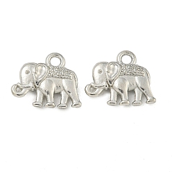 Платина Подвески из сплава в тибетском стиле, без кадмия, без никеля и без свинца, форма слона, платина, 12x14x2.5 мм, отверстие : 1 мм