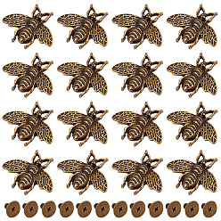Bronze Antique 20 rivets décoratifs en alliage d'abeille (pièces), pour sac à main, , décoration d'artisanat en cuir, bronze antique, 22x26.5x5.5mm, Trou: 2.5mm