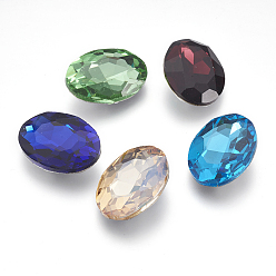 (52) Непрозрачная лаванда Конусные стеклянные стразы, с покрытием на задной стороне, граненые, овальные, разноцветные, 29x21x9 мм
