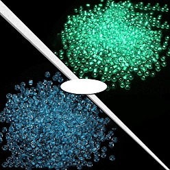 Светло-Синий Светящиеся прозрачные круглые стеклянные бусины, ювелирные аксессуары своими руками, светящиеся в темноте бусы, голубой, 4 мм, 450 г