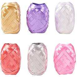 Mixed Color Balloons Ribbons for Party Decoration, Mixed Color, 5mm, about 10m/roll, 6rolls/bag, 1bag/color, 6bags/set