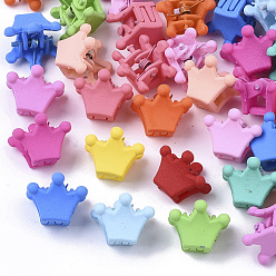 (52) Непрозрачная лаванда Детей аксессуары для волос, заколки для волос из акриловой краски, корона, разноцветные, 15x13 мм