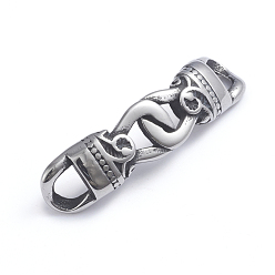 Antique Silver Retro 304 Stainless Steel Links, Connecting Ring Shape, Antique Silver, 9x35x5mm, Hole: 4mm