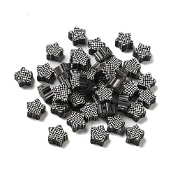 Черный Бусины из полимерной глины , звезда с тартаном, чёрные, 9x9x4.5 мм, отверстие : 1.6 мм