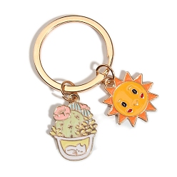 Белый Сплав брелок, кактус, форма кошки, белые, 10x3 см