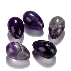 Amethyst Natural Amethyst Pendants, Easter Egg Stone, 31x20x20mm, Hole: 2mm