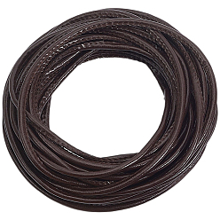 Кокосово-Коричневый 10м плоский шнур из искусственной кожи, кожаный шнур ювелирных изделий, ювелирные изделия diy шнур, кокосового коричневый, 5~5.5x3 мм, около 10.94 ярдов (10 м) / комплект