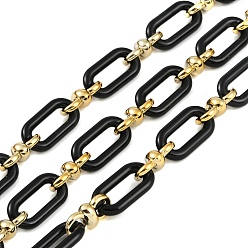 Черный Покрытие стойки акрил и пластиковая цепь ccb, долговечный, чёрные, 20x10.6x3 мм, 5 м / рулон