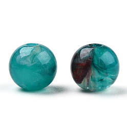 чирок Круглый имитация драгоценных камней акриловые бусины, зелено-синие, 8 мм, Отверстие : 2 мм , около 1700 шт / 500 г