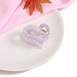 Сливовый Заколки для волос из ацетата целлюлозы (смолы), сердце, слива, 60 мм