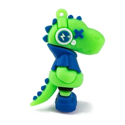 Зеленый Пластиковые подвески из пвх, динозавр, зелёные, 58x35x25 мм, отверстие : 3 мм