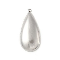 Нержавеющая Сталь Цвет 304 подвески из нержавеющей стали, очарование слезы, анти-тускнение, цвет нержавеющей стали, 35.5x16x4 мм, отверстие : 1.8 мм