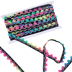 Разноцветный 10м лент из металлической пряжи, жаккардовая лента, плетеная бахрома с кружевными лентами, аксессуары для одежды, красочный, 3/4 дюйм (20 мм), около 10.94 ярдов (10 м) / карту